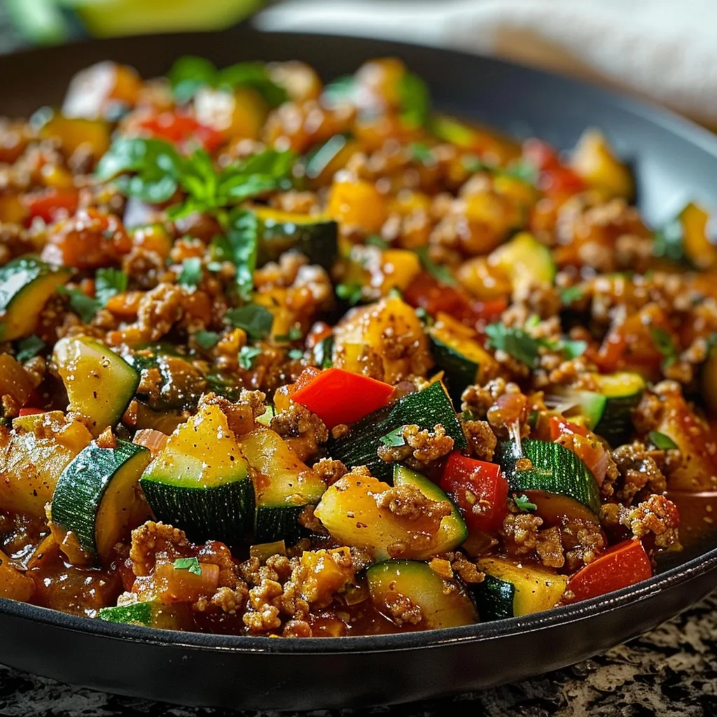 Ground Turkey Zucchini Skillet