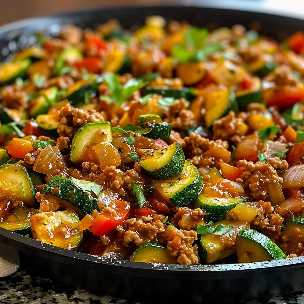 Ground Turkey Zucchini Skillet