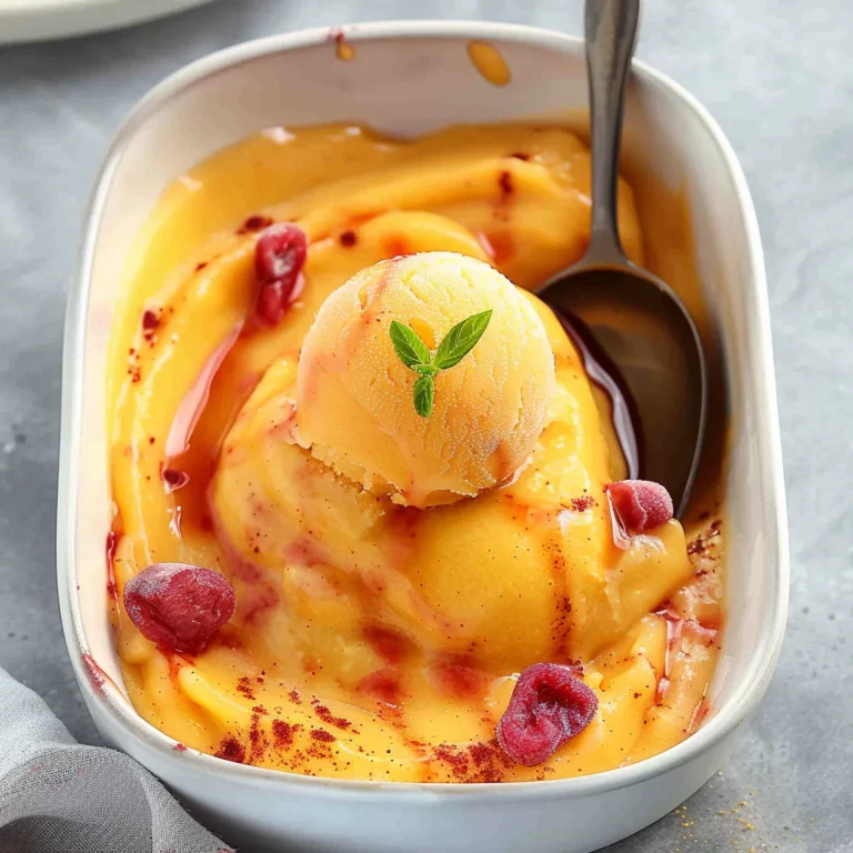 PEACH SORBET WITHOUT ICE CREAM MAKER