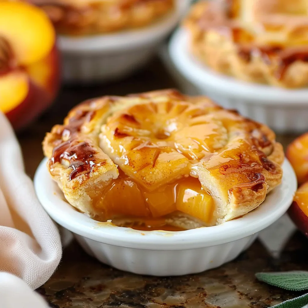 Two Ingredient Mini Peach Pies