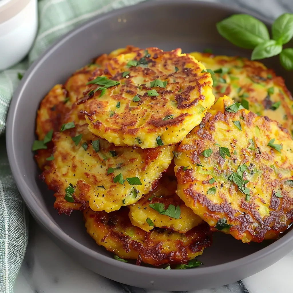 Yellow Squash Fritters Oven Baked
