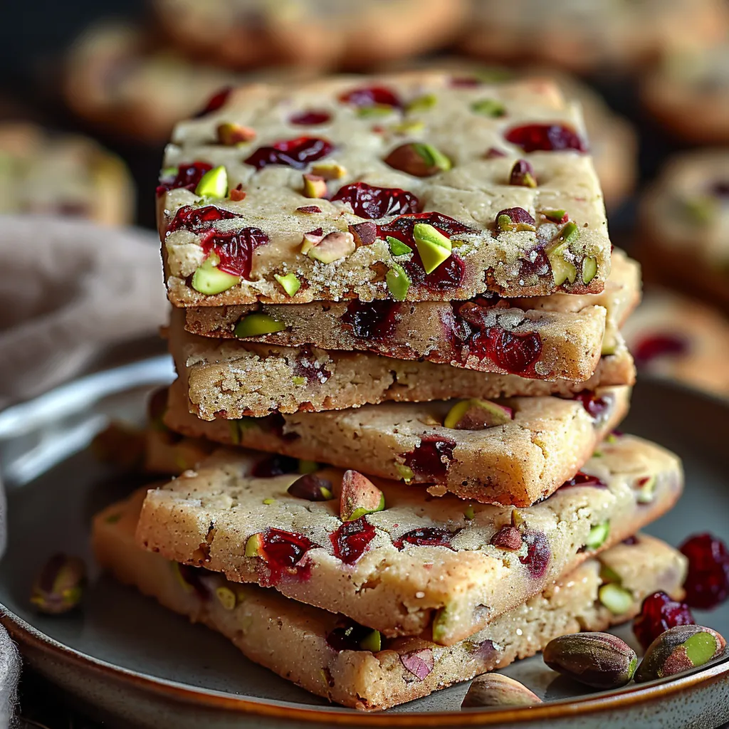 Cranberry Pistachio Shortbread Cookies