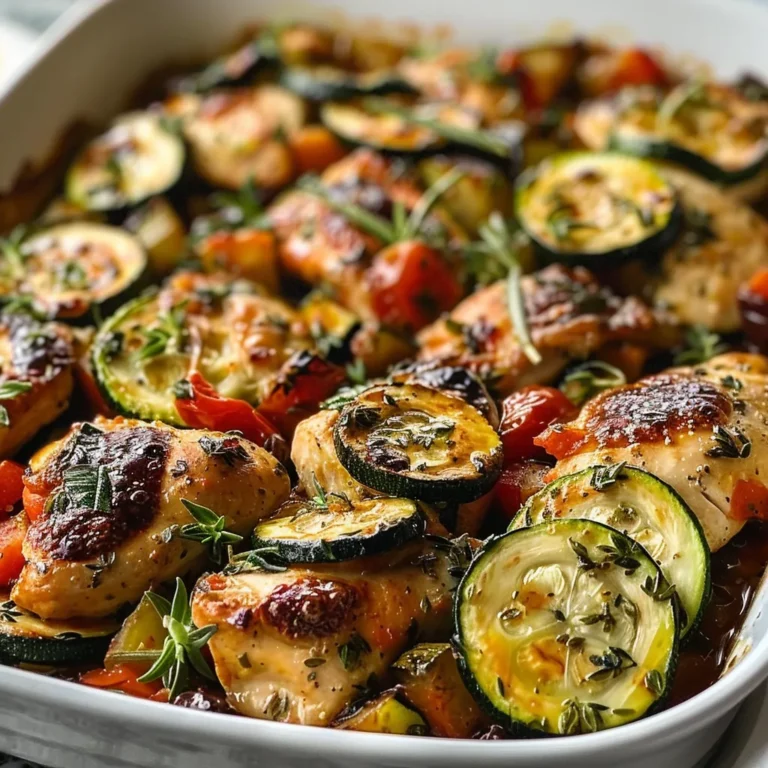 Mediterranean Chicken Zucchini Bake