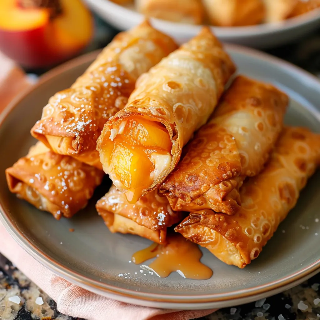 Peach Cobbler Egg Rolls