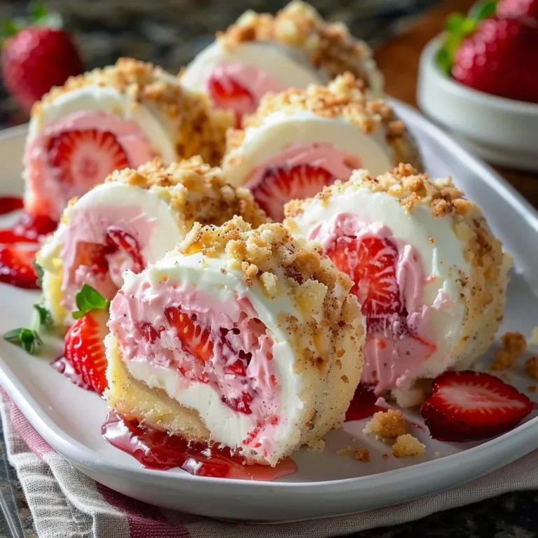 strawberry shortcake cheesecake rolls