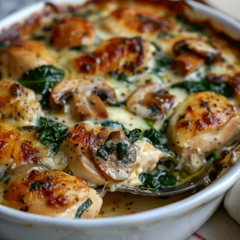 CHICKEN, SPINACH, AND MUSHROOM LOW-CARB OVEN DISH