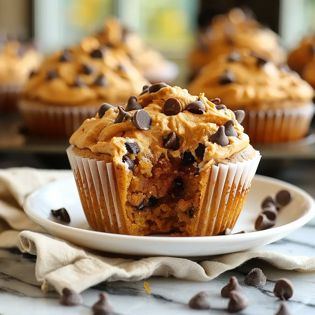 Chocolate Chip Pumpkin Cream Cheese Muffins