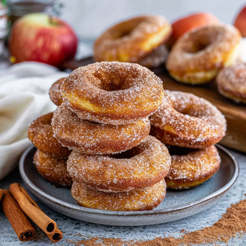 Cinnamon-Spiced Baked Apple Cider Donuts