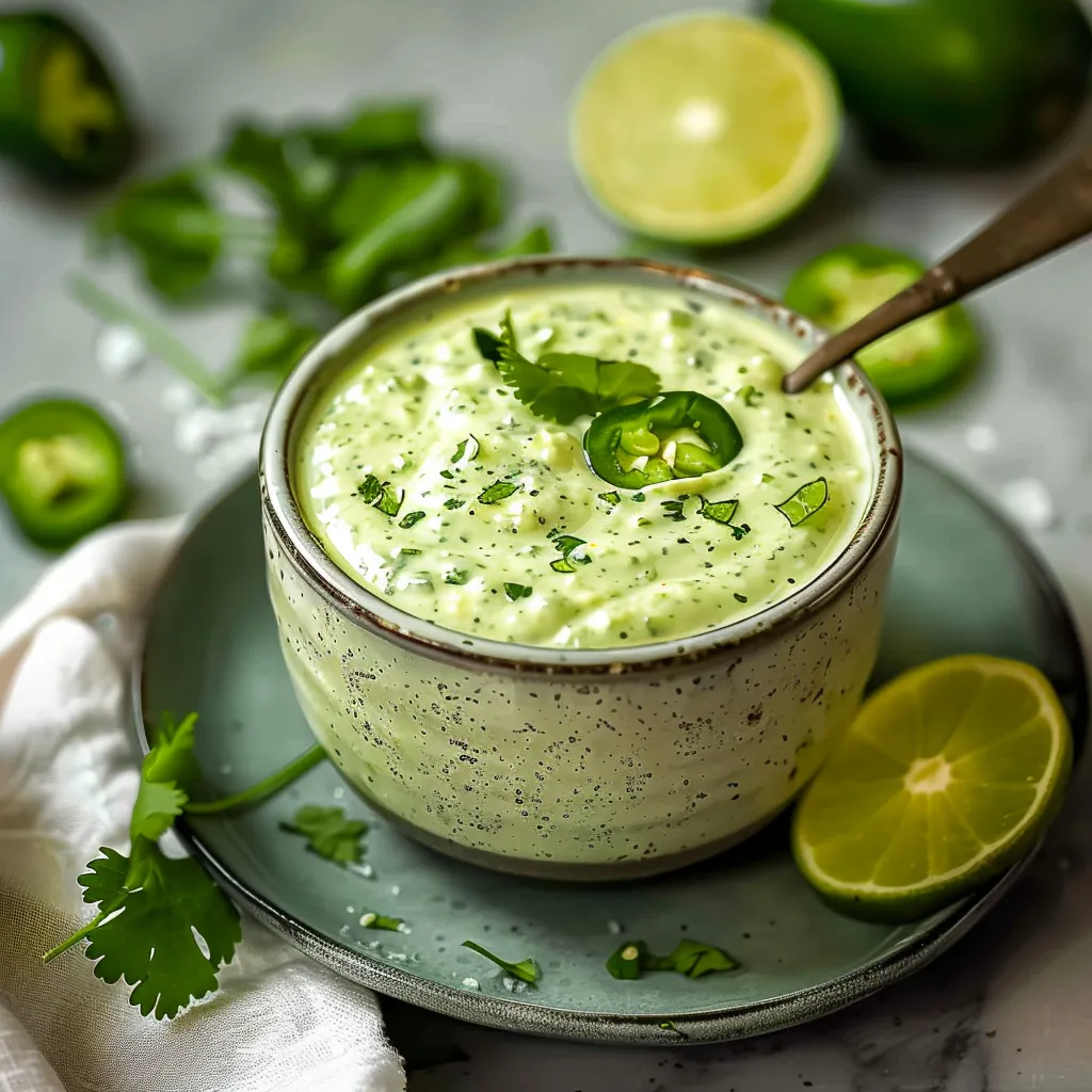 Creamy Cilantro Garlic Sauce With Jalapeños & Limes
