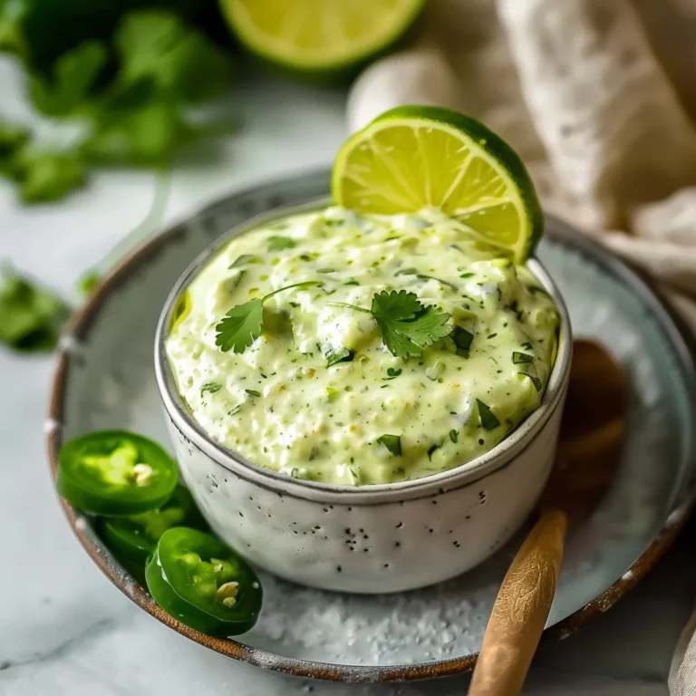 Creamy Cilantro Garlic Sauce With Jalapeños & Limes