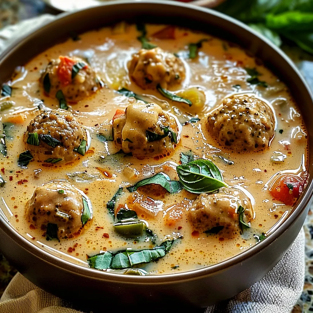 Creamy Italian Meatball Soup