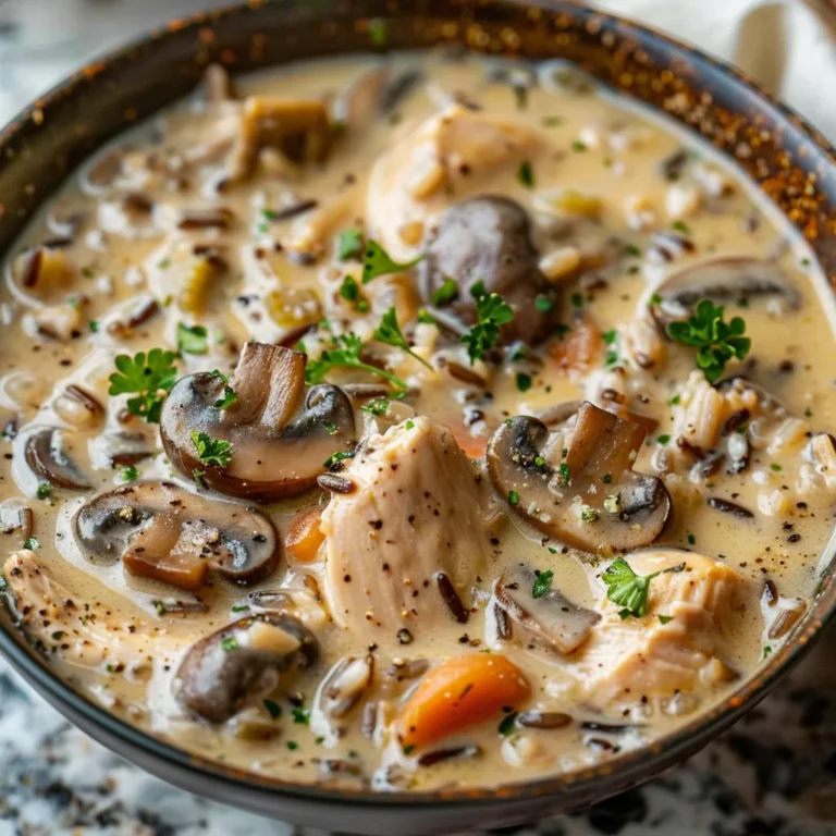 Creamy Mushroom Chicken and Wild Rice Soup