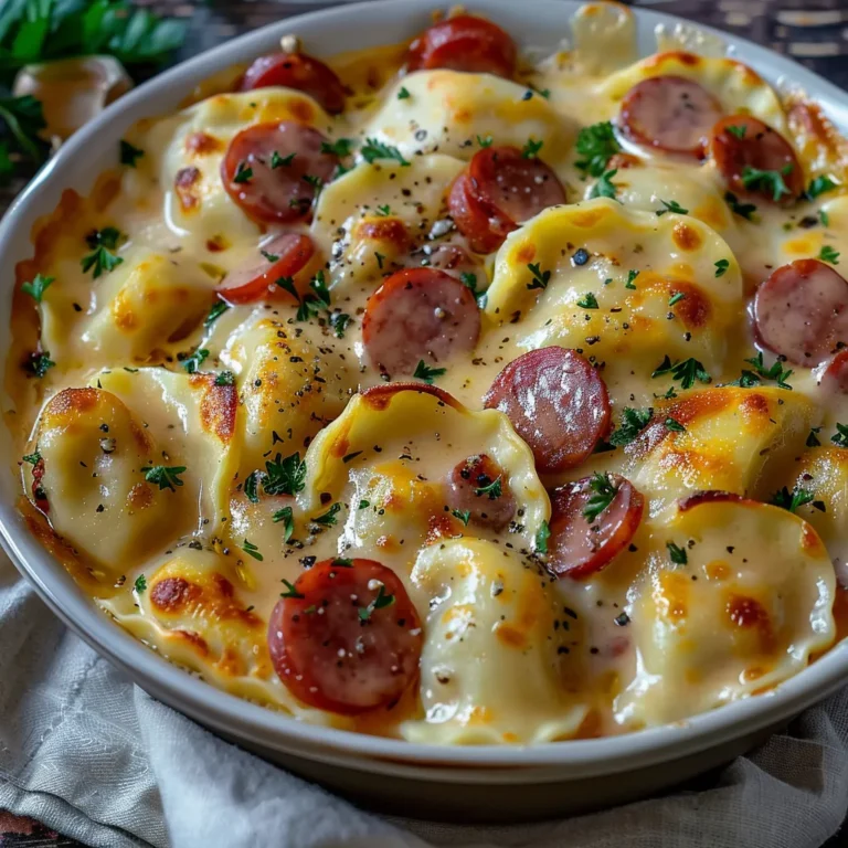 Crockpot Pierogi Casserole with Kielbasa