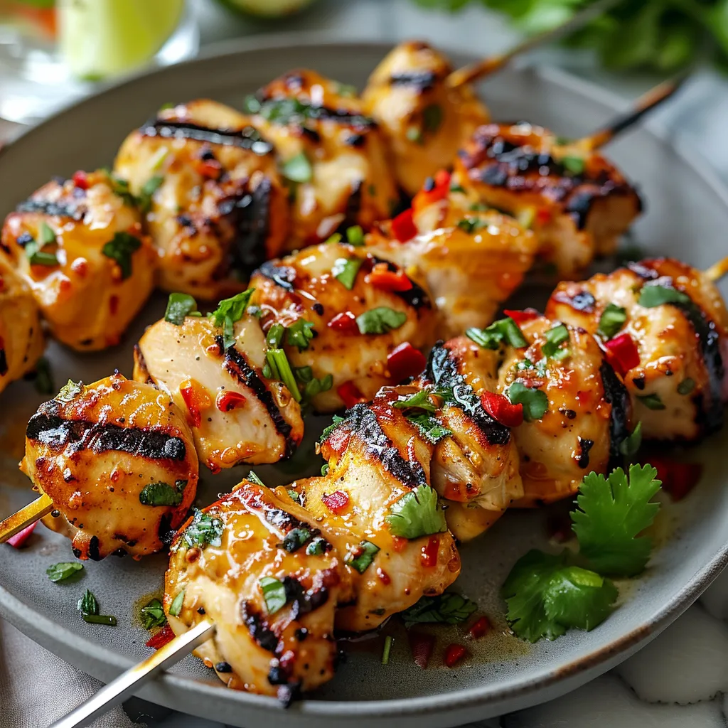 Grilled Thai Coconut Chicken Skewers