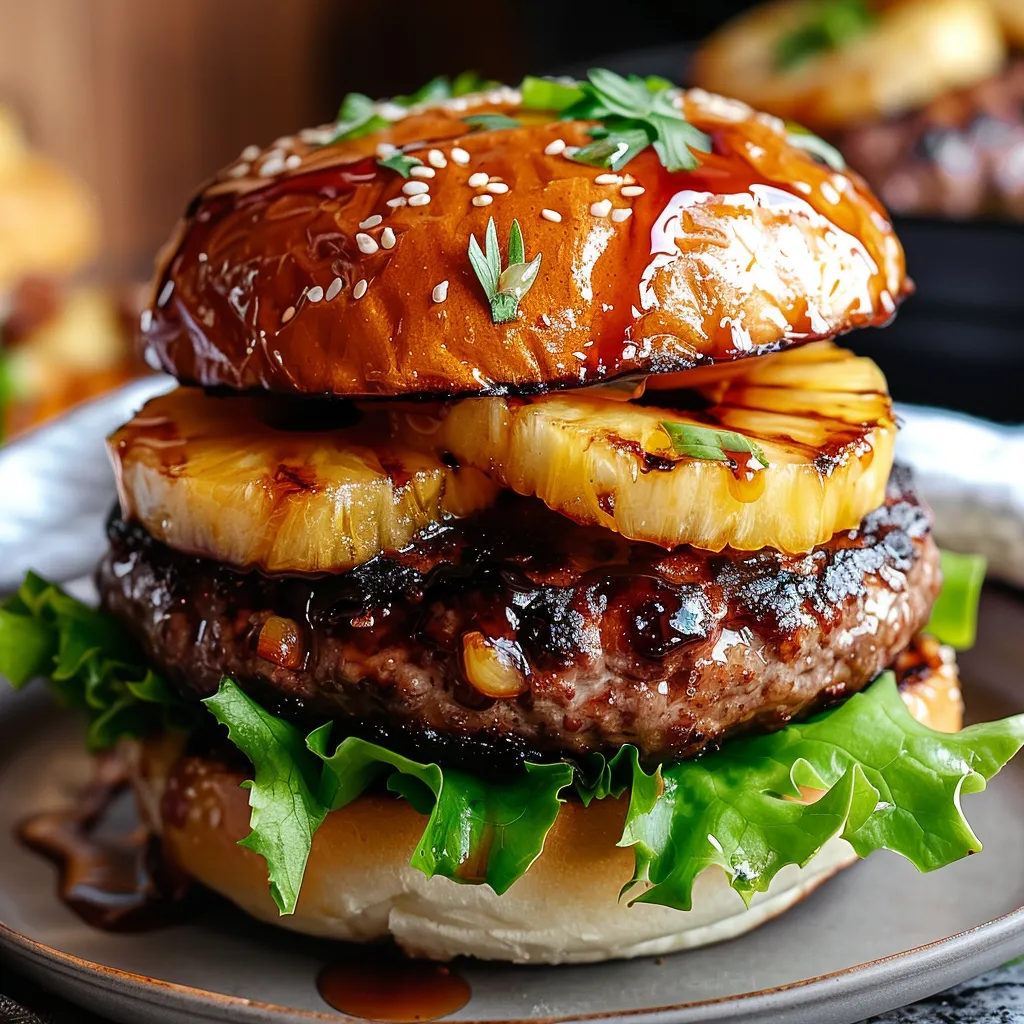 Hawaiian Teriyaki Pineapple Burgers