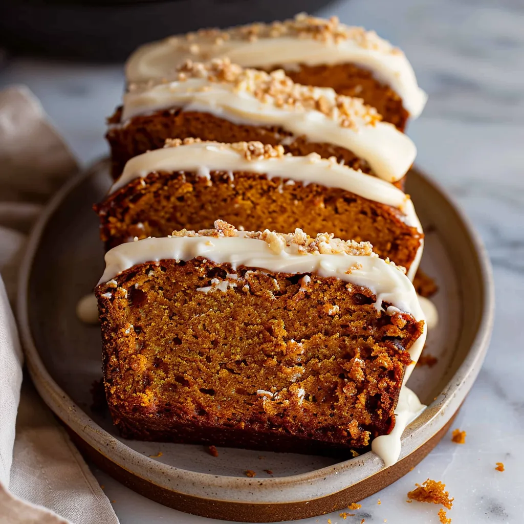 PUMPKIN BREAD WITH CREAM CHEESE FROSTING