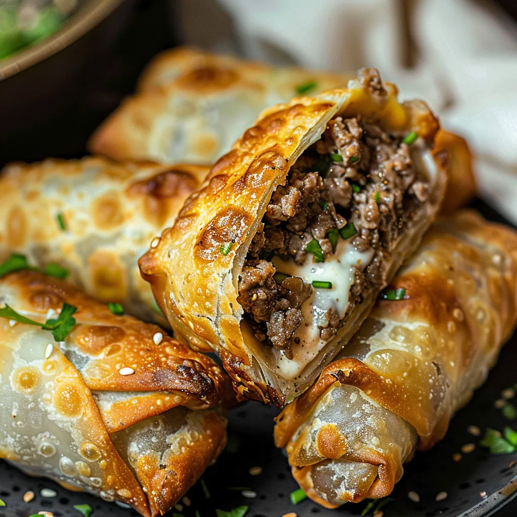 Philly Cheesesteak Egg Rolls