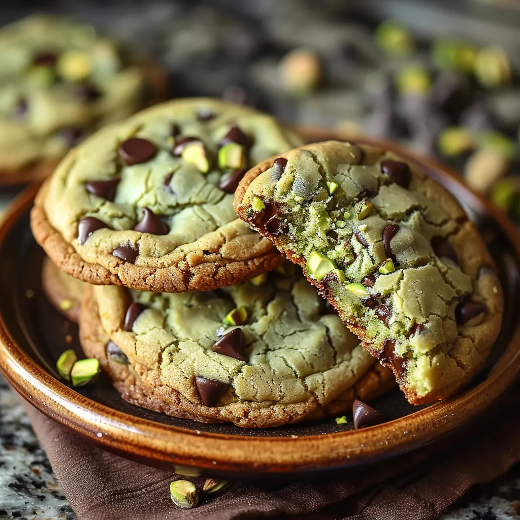 Pistachio Cream Chocolate Chip Cookies