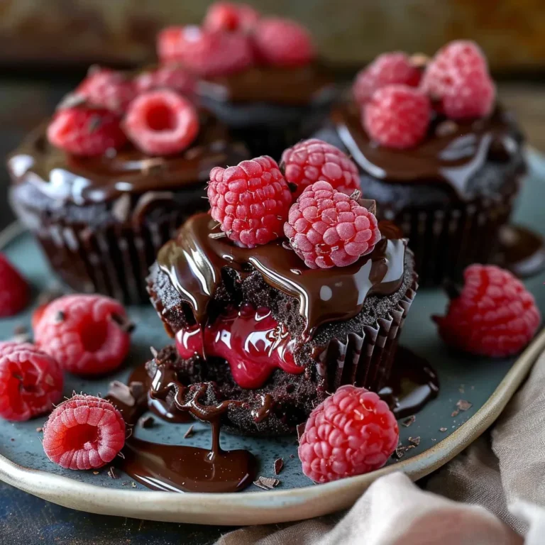 Raspberry Chocolate Lava Cupcakes