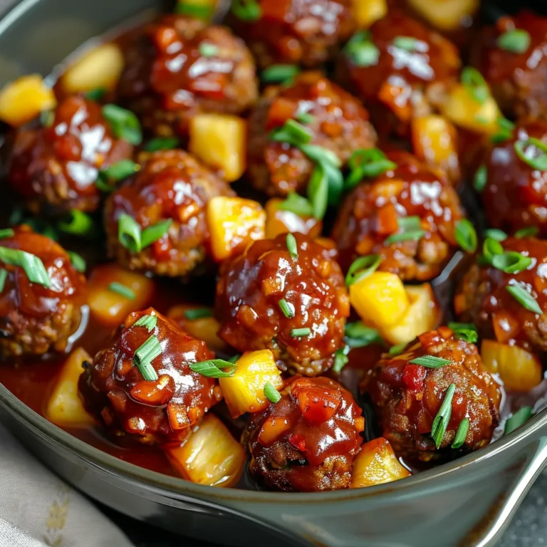 SLOW COOKER PINEAPPLE BARBECUE MEATBALLS