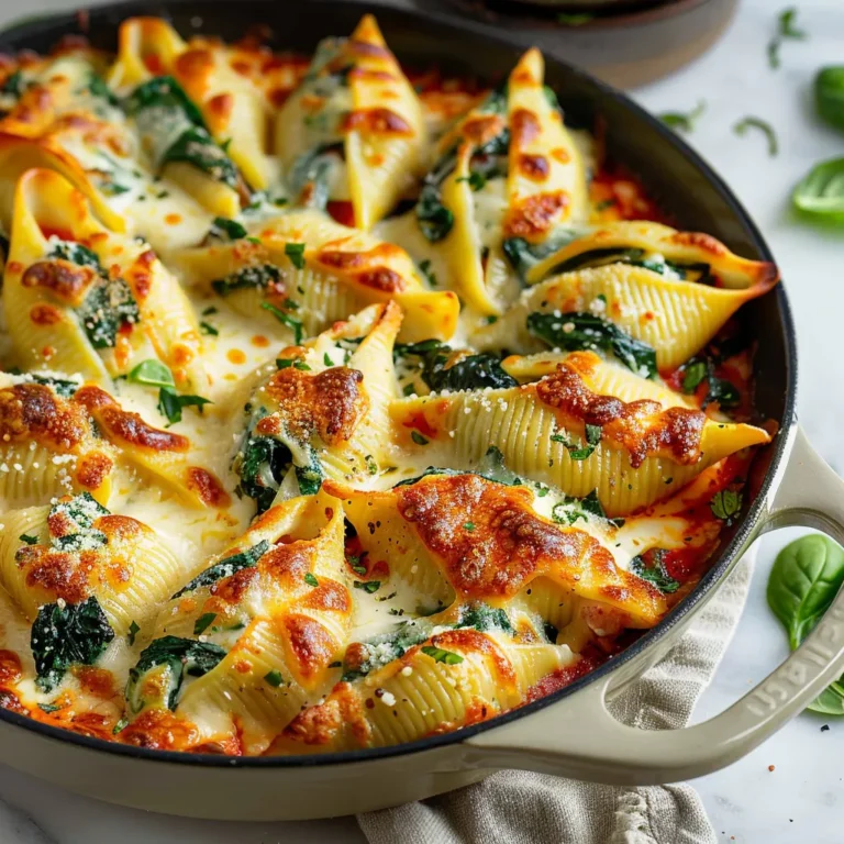 Spinach and ricotta stuffed shells