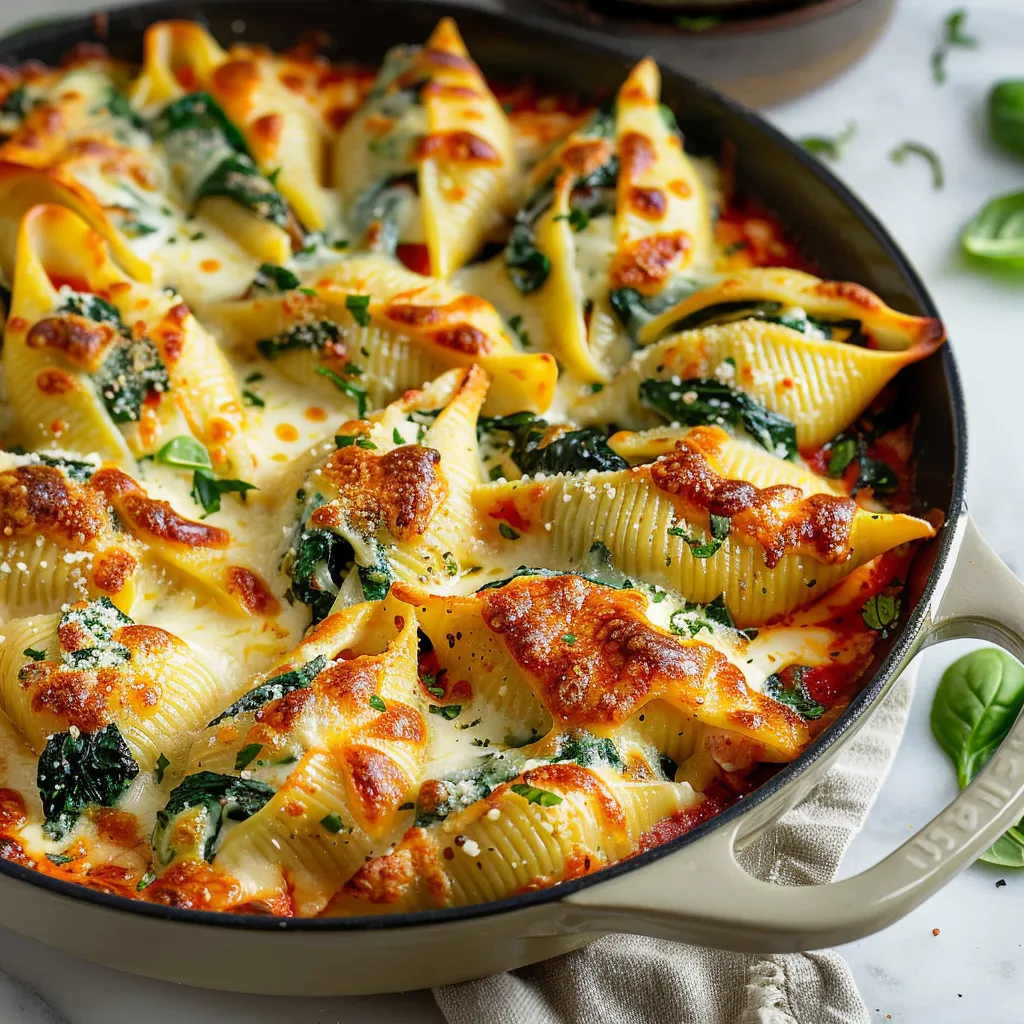 Spinach and ricotta stuffed shells
