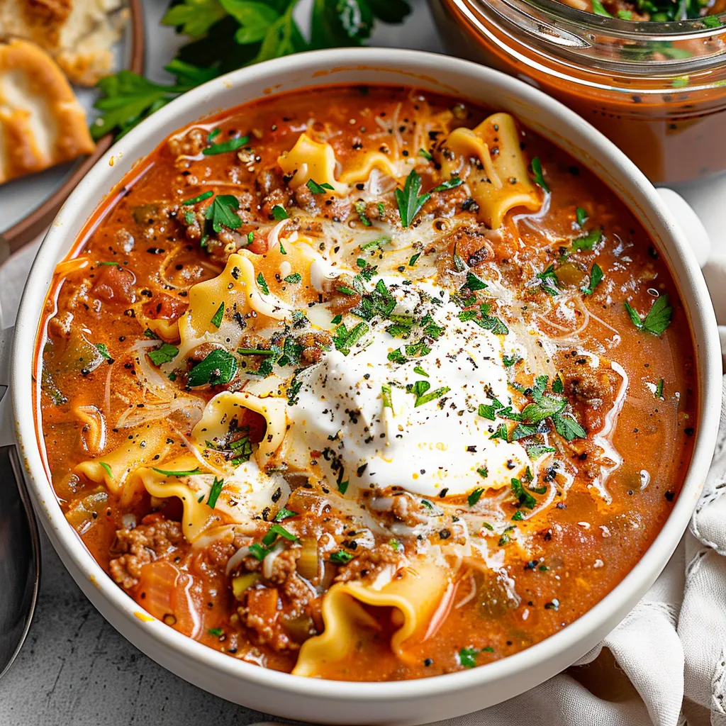 Vegetarian One Pot Lasagna Soup