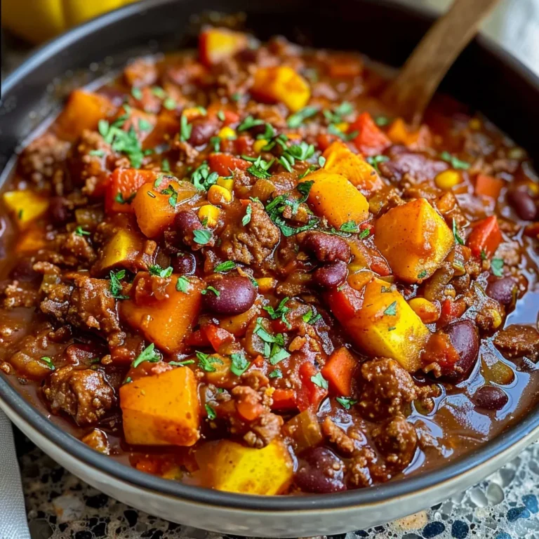 BUTTERNUT SQUASH CHILI WITH TURKEY OR BEEF