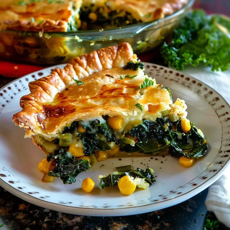 Brussels Sprout, Kale and Corn Pie
