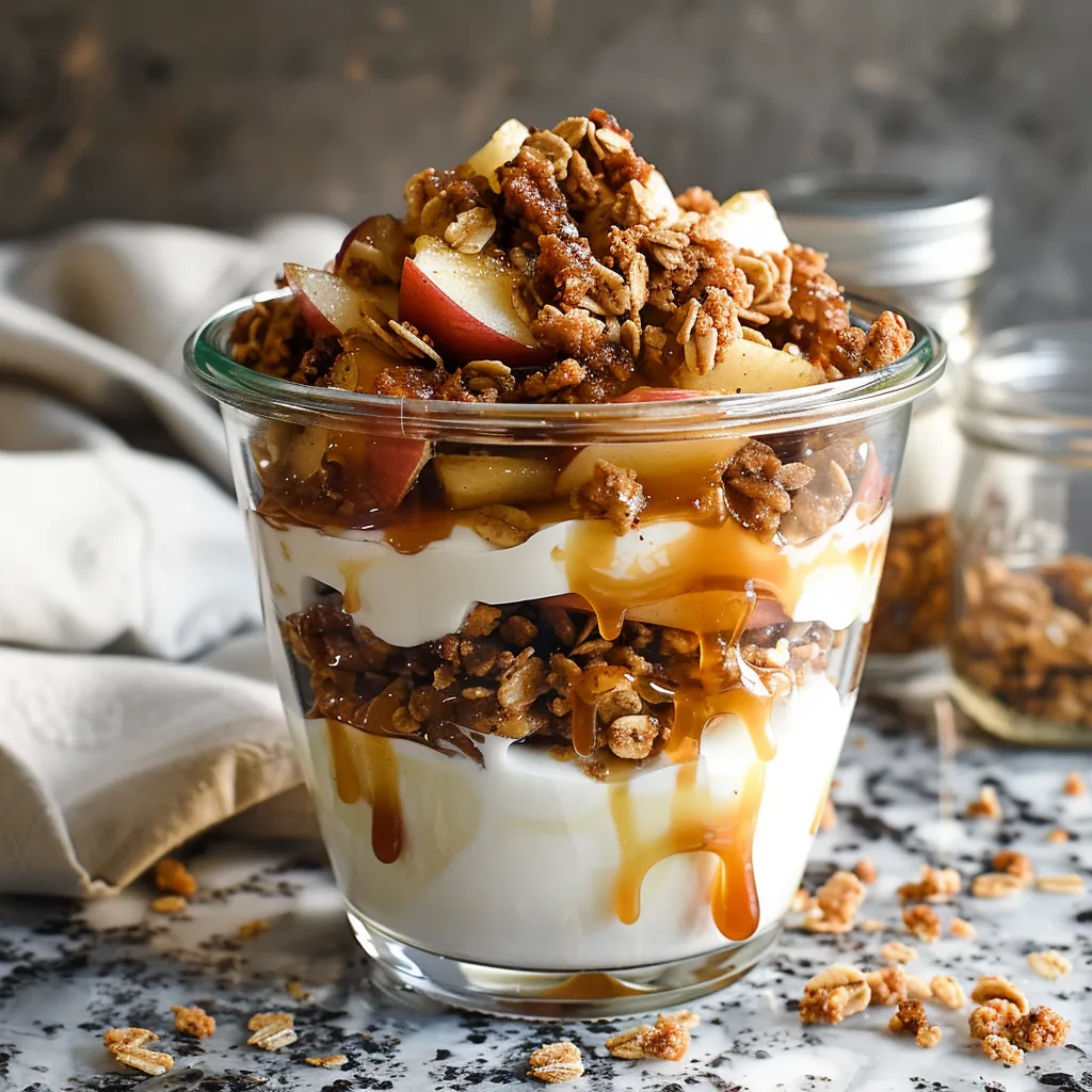 Caramel Apple Crisp Yogurt Parfait