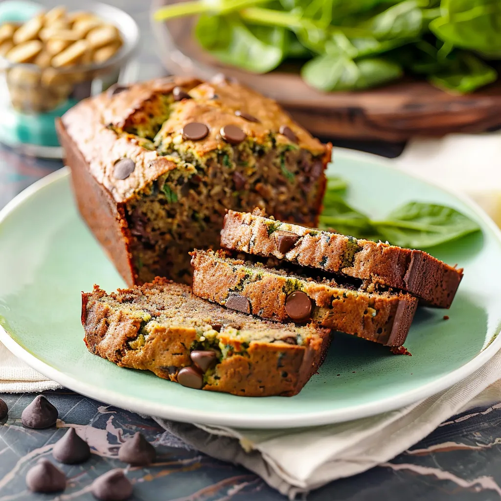 Chocolate Chip Spinach Banana Bread