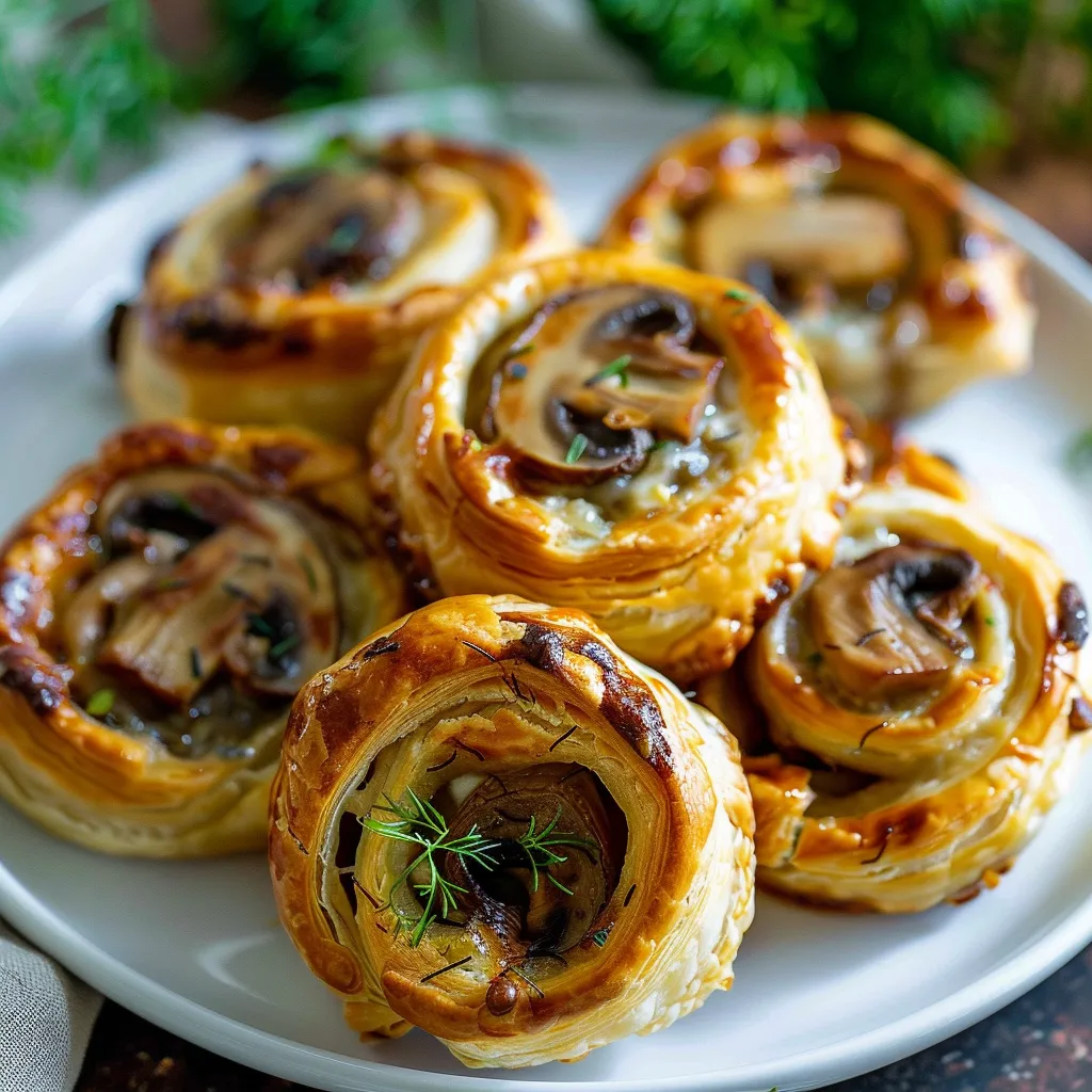 Mushroom Puff Pastry Pinwheels