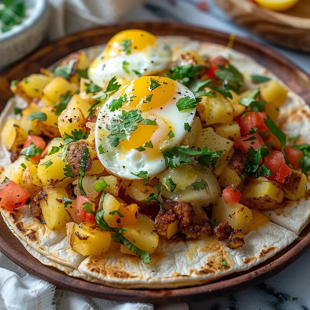 Potato Egg and Cheese Breakfast Tacos