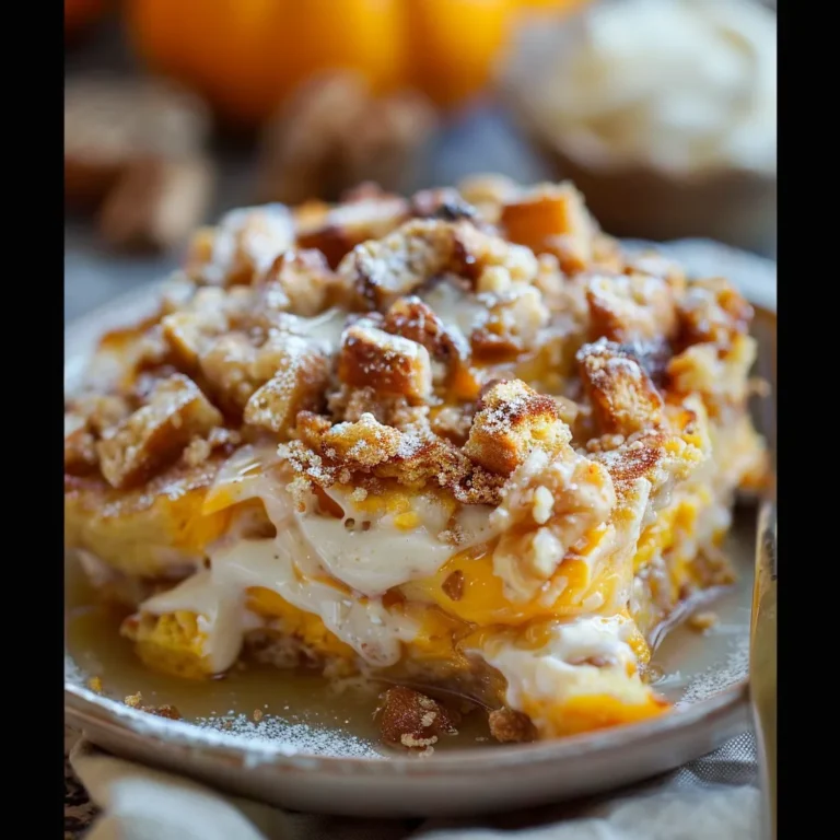 Pumpkin French Toast Bake with Cream Cheese Filling