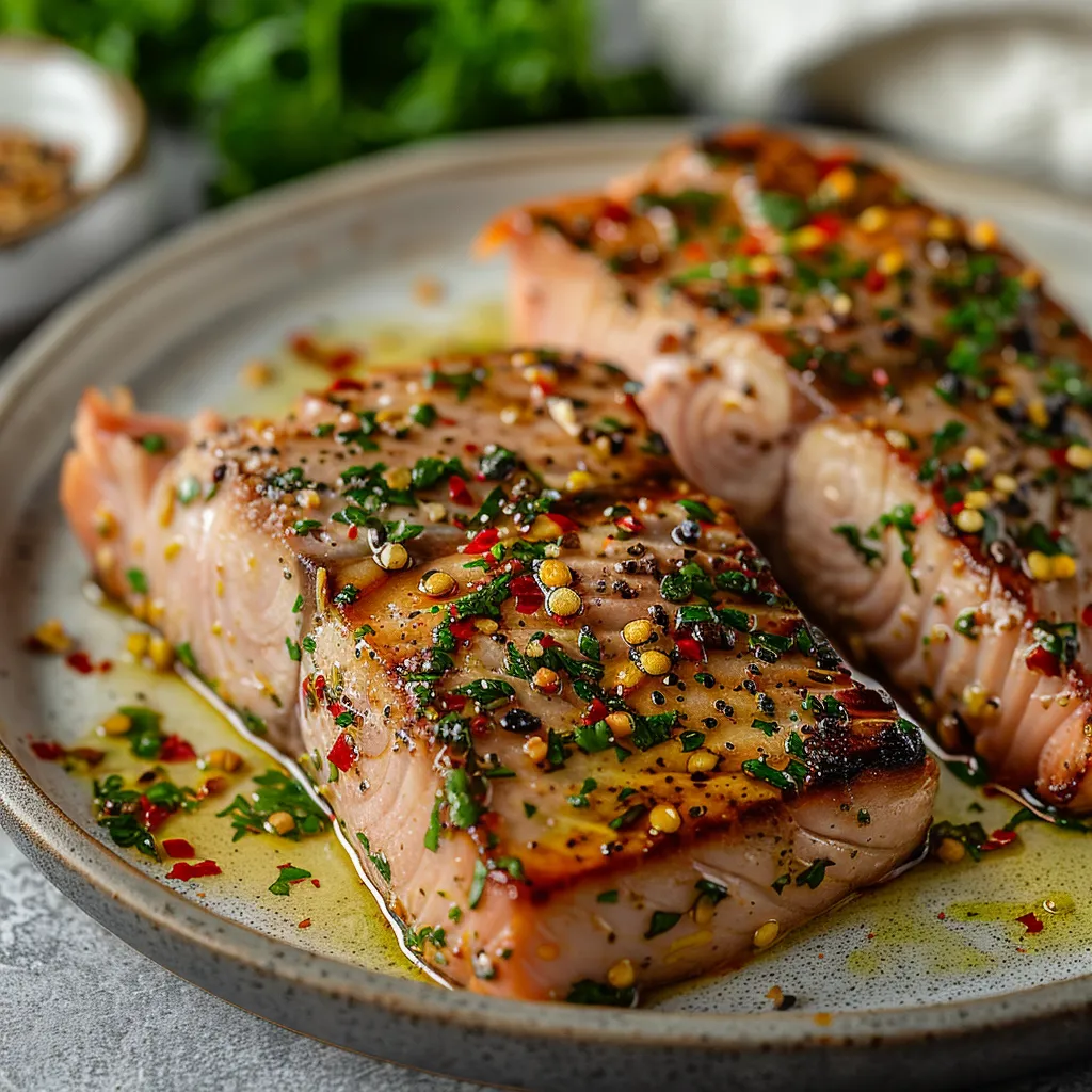 Zesty Herb Air-Fried Tuna Steak