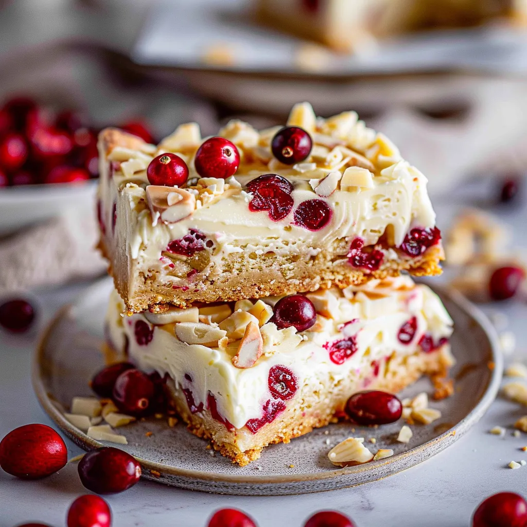 Cranberry Bliss Bars With white chocolate and cream cheese frosting