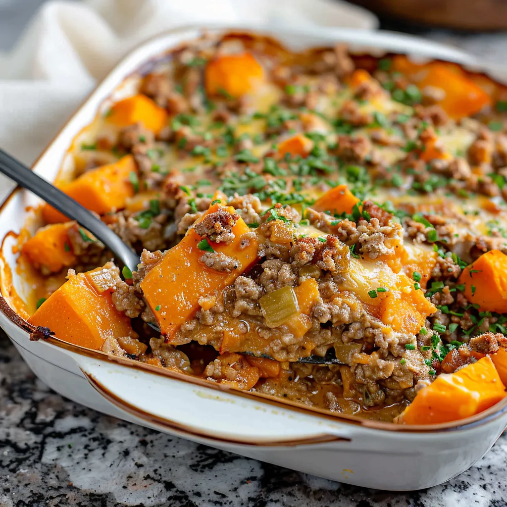 Ground Turkey and Sweet Potato Casserole