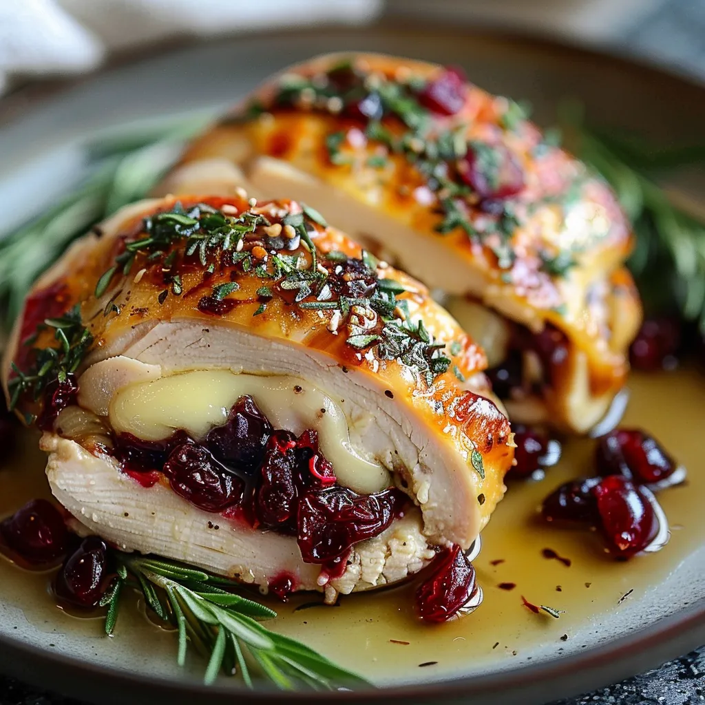 Impressive Cranberry Brie Stuffed Chicken