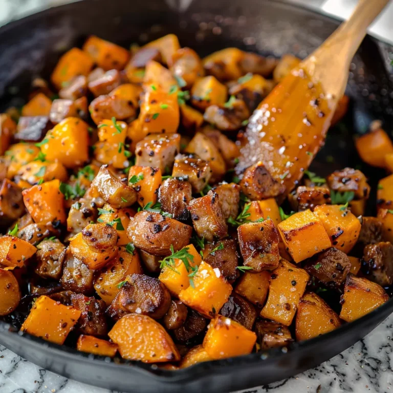MAPLE SAUSAGE SWEET POTATO HASH