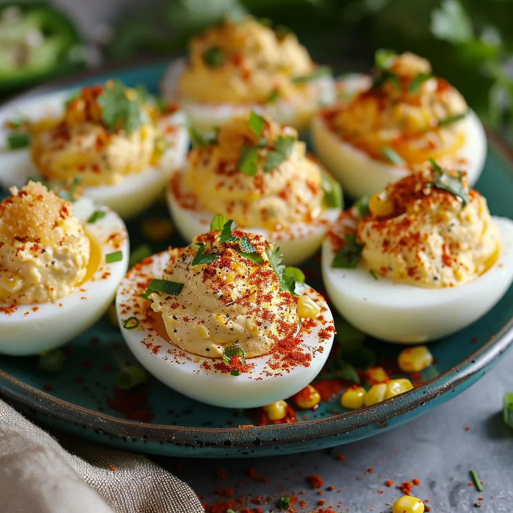 Mexican Street Corn Deviled Eggs