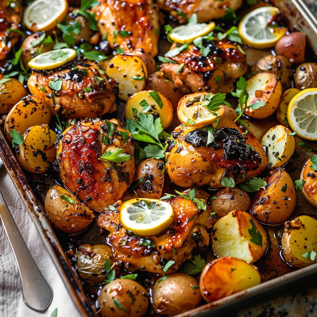 Sheet Pan Lemon Balsamic Chicken and Potatoes
