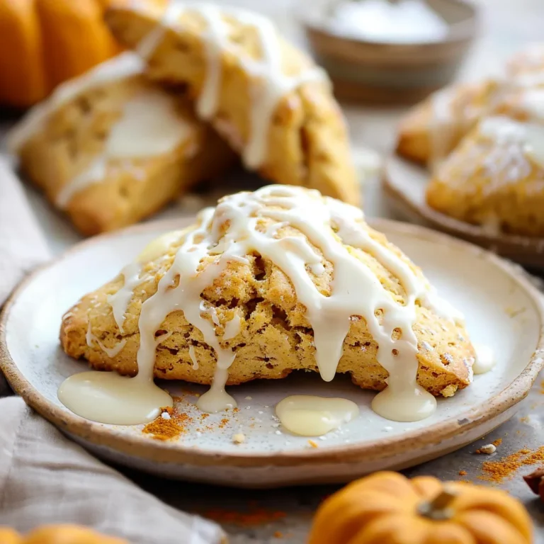 Spiced Pumpkin Scones With a sweet vanilla glaze