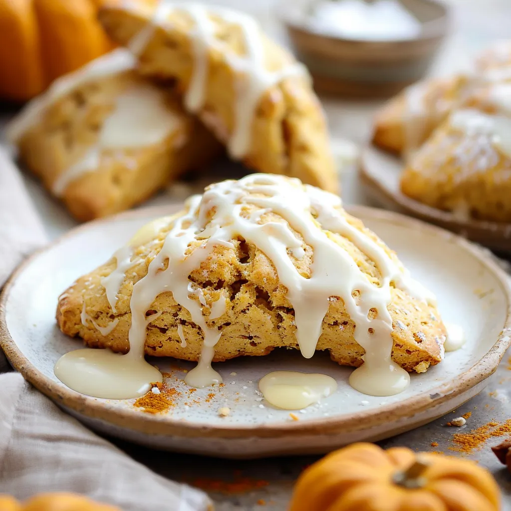 Spiced Pumpkin Scones With a sweet vanilla glaze