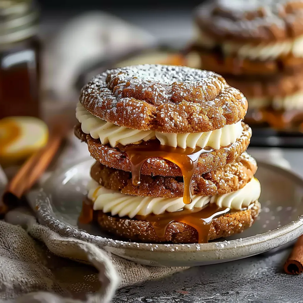 Apple Cider Whoopie Pie Cookies with Caramel