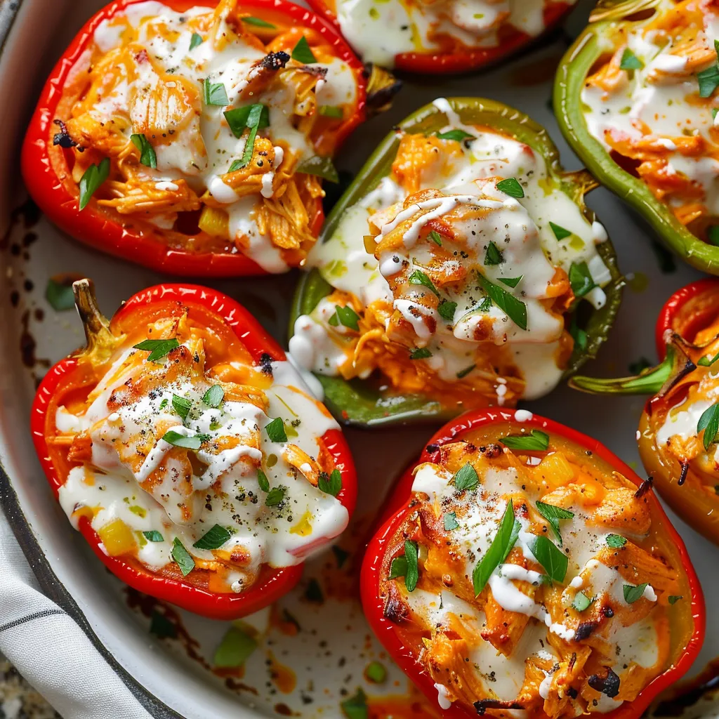 Buffalo Chicken Stuffed Peppers