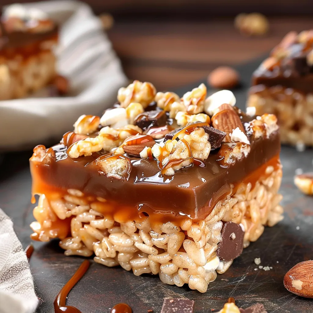 Irresistible Caramel Turtle Rice Krispie Treats Recipe Delight
