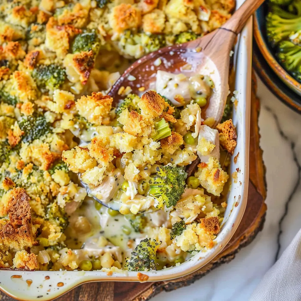 Chicken & Broccoli Stuffing Casserole