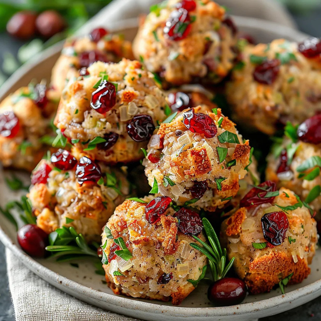 Cranberry Turkey Stuffing Balls