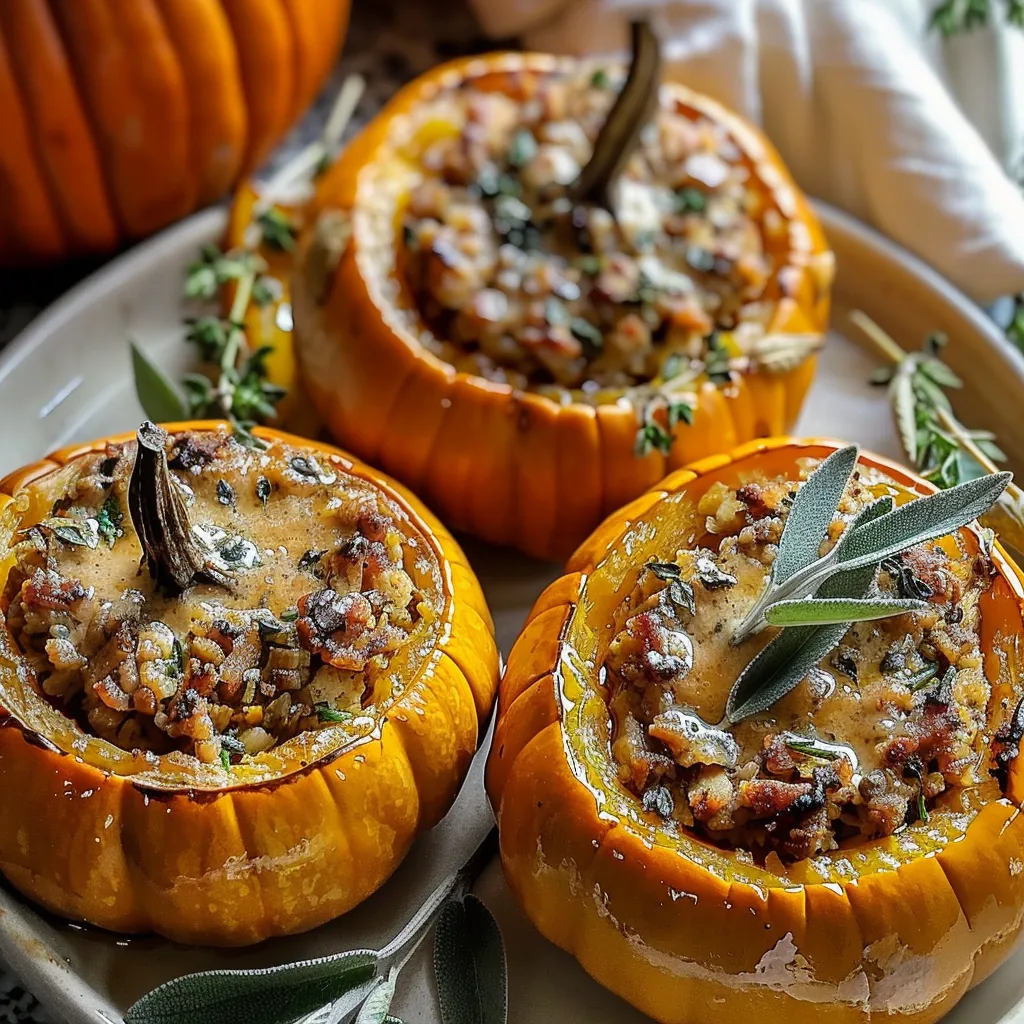 GROUND TURKEY & BROWN BUTTER SAGE STUFFED PUMPKINS