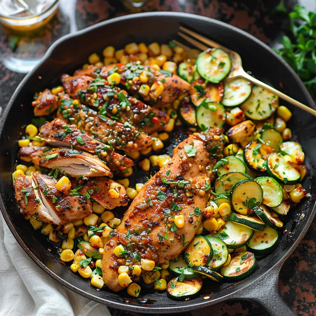 Garlic Butter Chicken with Zucchini and Corn